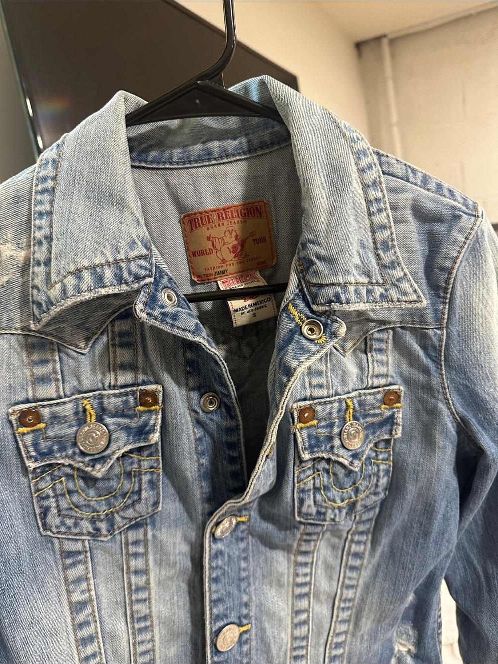 True Religion Light Wash Denim Trucker Jacket - Pale Blue